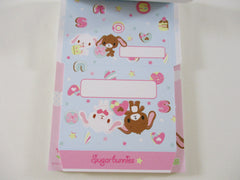 Cute Kawaii Collectible Vintage HTF Sanrio Sugar Bunnies 2009 4 x 6 Inch Notepad / Memo Pad - Stationery Designer Paper Collection