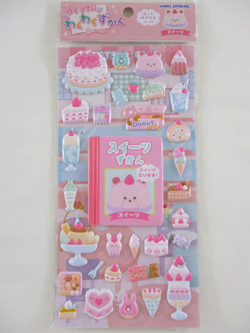 Cute Kawaii Kamio Sticker + Mini Display Book - Bunny Rabbit Strawberry Cake Pudding Candy Chocolate Dessert Sweet - for Journal Planner Craft Agenda Organizer Scrapbook Stationery Gift