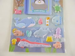 Cute Kawaii Kamio Sticker + Mini Display Book - Fish Ocean Penguin Seal Dolphin Beach Underwater - for Journal Planner Craft Agenda Organizer Scrapbook Stationery Gift