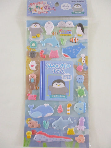 Cute Kawaii Kamio Sticker + Mini Display Book - Fish Ocean Penguin Seal Dolphin Beach Underwater - for Journal Planner Craft Agenda Organizer Scrapbook Stationery Gift