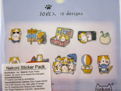 Cute Kawaii Nekoni Stickers Flake Sack - Cat ❤ Travel - for Journal Planner Craft Scrapbook Collectible Diary Project Gift