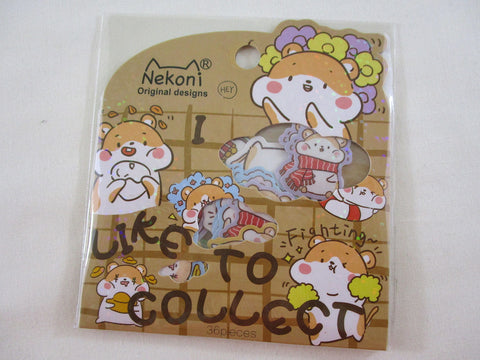 Cute Kawaii Nekoni Stickers Flake Sack - Hamster ❤ Collect Food - for Journal Planner Craft Scrapbook Collectible Diary Project Gift