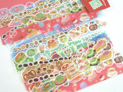 Cute Kawaii BGM Sticker Strips Sack - Sweet Bakery Bread Cake Dessert Cherry Cookie Food - for Journal Agenda Planner Scrapbooking Craft Gift