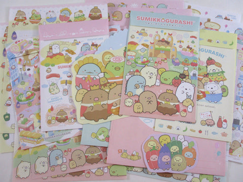 Cute Kawaii San-X Sumikko Gurashi Sushi Bakery Town Letter Sets - Writing Paper Envelope Stationery Penpal