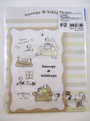 Cute Kawaii Peanuts Snoopy Sibling A Letter Set Pack - Stationery Writing Paper Envelope Pen Pal Gift