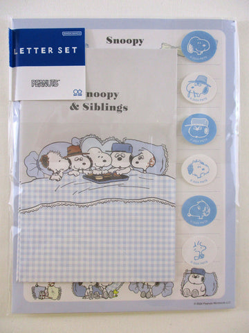 Cute Kawaii Peanuts Snoopy Sibling B Letter Set Pack - Stationery Writing Paper Envelope Pen Pal Gift