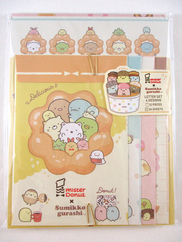 Cute Kawaii San-X Sumikko Gurashi Mister Donut Letter Set Pack - 2024 - Stationery Writing Paper Envelope Penpal Gift