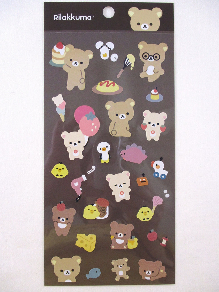 Cute Kawaii San-X Rilakkuma Strawberry Sticker Sheet 2024 B - for Planner Journal Scrapbook Craft Notebook Gift