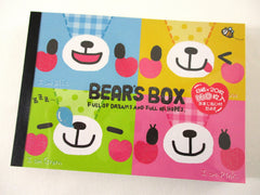 Cute Kawaii HTF Vintage Rare Collectible Crux Bear's Box 4 x 6 Inch Notepad / Memo Pad - Stationery Designer Paper Collection Gift