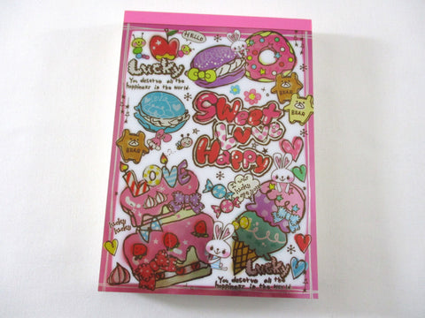 Cute Kawaii HTF Vintage Rare Collectible Kamio Happy Sweet Love 4 x 6 Inch Notepad / Memo Pad - Stationery Designer Paper Collection Gift