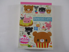 Cute Kawaii VHTF Vintage Rare Collectible Crux Bear of Cake Cupcake 4 x 6 Inch Notepad / Memo Pad - Stationery Designer Paper Collection Gift