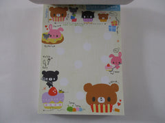 Cute Kawaii VHTF Vintage Rare Collectible Crux Bear of Cake Cupcake 4 x 6 Inch Notepad / Memo Pad - Stationery Designer Paper Collection Gift