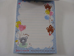 Rare ❤︎ Vintage *ੈ✩‧₊˚ Collectible ✿ Gift - Cute Kawaii VHTF Vintage Collectible Kamio Bear's World Donut Kitchen 4 x 6 Inch Notepad / Memo Pad - Stationery Designer Paper Collection