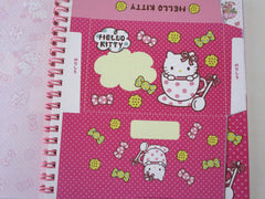 Cute Kawaii Sanrio Hello Kitty 6.25 x 7.25 in Creative DIY Spiral Notebook Notepad - Stationery Designer Paper Collection Journal Scrapbook - preowned