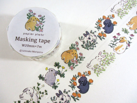 Cute Kawaii Papier Platz Washi / Masking Deco Tape - Rabbit Hop Cuteness A - for Scrapbooking Journal Planner Craft
