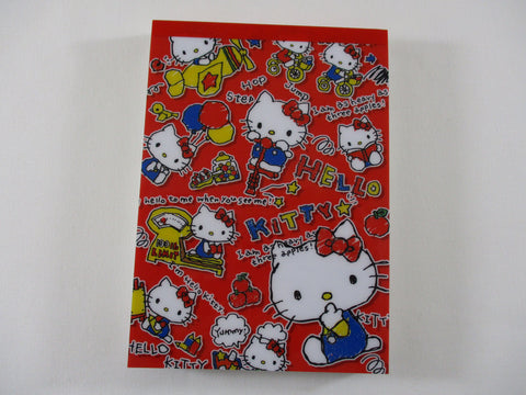 Rare ❤︎ Vintage *ੈ✩‧₊˚ Collectible ✿ Gift - Cute Kawaii Sanrio Hello Kitty Hop Jump 4 x 6 Inch Notepad / Memo Pad preowned - Stationery Designer Paper Collection Gift