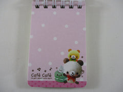 Rare ❤︎ Vintage *ੈ✩‧₊˚ Collectible ✿ Gift -Cute Kawaii Kamio Cafe Cafe Bear Small Spiral Notepad / Memo Pad - Stationery Designer Paper Collection