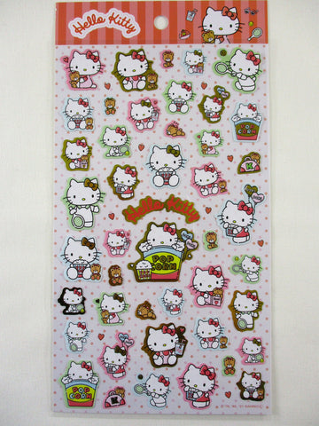 Cute Kawaii Sanrio Hello Kitty Large Sticker Sheet - D Popcorn - for Journal Planner Craft Agenda Diary Project Gift Favorite