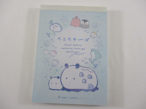 Cute Kawaii Q-Lia Underwater Ocean World A 4 x 6 Inch Notepad / Memo Pad - Stationery Designer Paper Collection