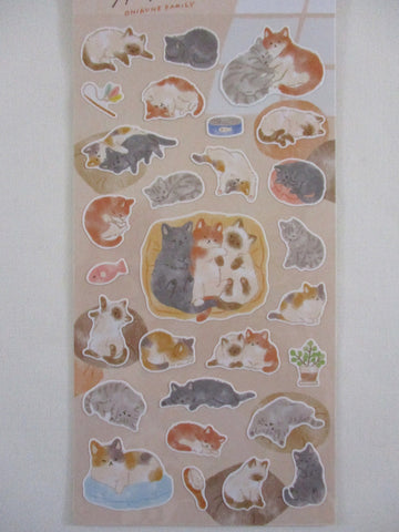 Cute Kawaii Mind Wave Ohirune Animal Pet Series  Sticker Sheet - Cat Kitten Kitty Feline - for Journal Planner Craft Diary Gift Schedule