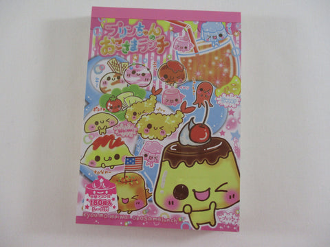 Cute Kawaii VHTF Vintage Rare Collectible Crux Happy Food Friends Pudding Tempura 4 x 6 Inch Notepad / Memo Pad - Stationery Designer Paper Collection Gift