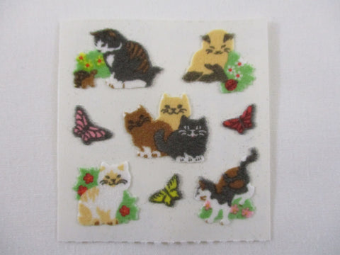Sandylion Cat Kitten Fuzzy Sticker Sheet / Module - Vintage & Collectible