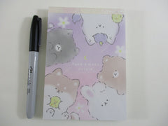 Cute Kawaii Q-Lia Animals Fuwa Moko Purple 4 x 6 Inch Notepad / Memo Pad - Stationery Designer Paper Collection