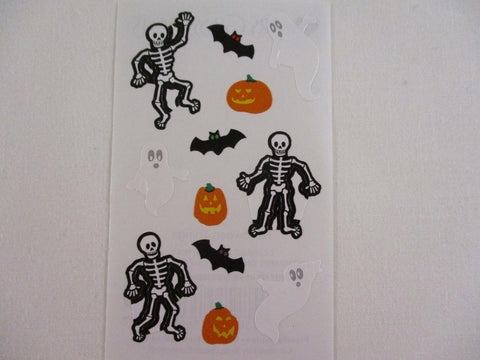 Mrs Grossman Halloween Things Skeleton Bat Sticker Sheet / Module - Vintage & Collectible