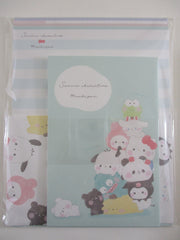 Cute Kawaii Sanrio Characters B Pochacco Kuromi Cinnamoroll My Melody Purin Keroppi Letter Set Pack - Stationery Writing Paper Envelope Penpal