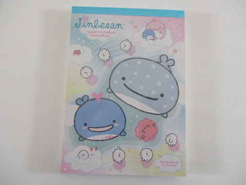 Cute Kawaii San-X Jinbesan Whale 4 x 6 Inch Notepad / Memo Pad - A - Stationery Designer Paper Collection