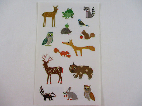 Mrs Grossman Turnowsky Animal Wild Forest Frog Bird Deer Fox Squirrel Nature Sticker Sheet / Module - 4 x 6.5 in - Vintage & Collectible - Stationery Journal Scrapbook Diary Notebook Planner Schedule Gift