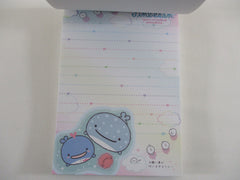 Cute Kawaii San-X Jinbesan Whale 4 x 6 Inch Notepad / Memo Pad - A - Stationery Designer Paper Collection