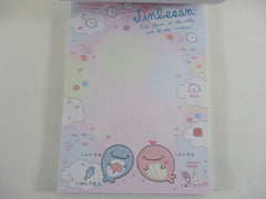 Cute Kawaii San-X Jinbesan Whale 4 x 6 Inch Notepad / Memo Pad - B - Stationery Designer Paper Collection