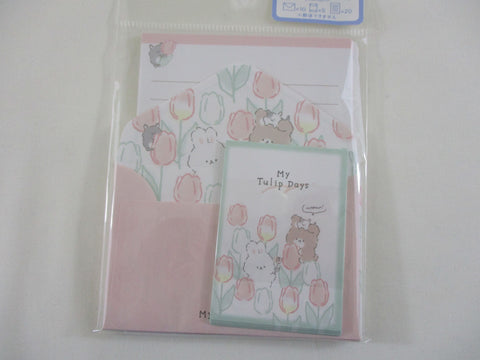 Cute Kawaii Q-Lia Rabbit Bunny MINI Letter Set Pack - Stationery Writing Note Paper Envelope