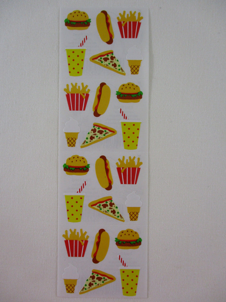 Mrs Grossman Fast Food Pizza Burger Fries Soda Sticker Sheet / Module - Vintage & Collectible