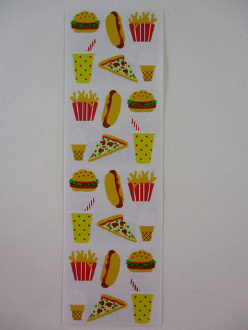 Mrs Grossman Fast Food Pizza Burger Fries Soda Sticker Sheet / Module - Vintage & Collectible