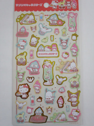 Cute Kawaii Sanrio Cafe Characters Food theme Large Sticker Sheet - for Journal Planner Craft
