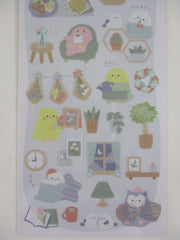 Cute Kawaii Crux Yururu Home Activities Series Sticker Sheet - Bird Breakfast Reading Gardening - for Journal Planner Craft