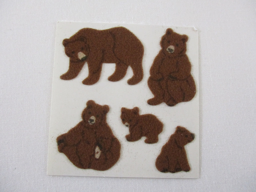 Sandylion Bear Fuzzy Sticker Sheet / Module - Vintage & Collectible