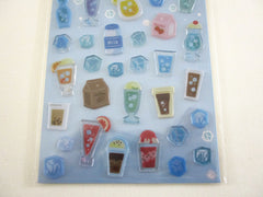 Cute Kawaii BGM Candy Drop Style Sticker Sheet - Fresh Cold Drinks Summer Fun Blue - for Journal Planner Craft Agenda Organizer Diary Scrapbook Stationery Gift