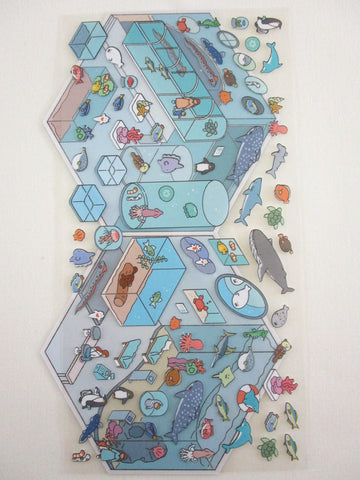 Cute Kawaii Kamio Space Hall Series Sticker Sheet B - Aquarium Fish Whale Shark - for Journal Planner Craft Agenda Scrapbook Stationery Schedule Diary Gift