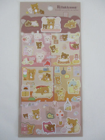 Cute Kawaii San-X Rilakkuma Bear Home to Relax Sticker Sheet 2024 - B - for Planner Journal Scrapbook Craft Diary Schedule Gift