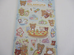 Cute Kawaii San-X Rilakkuma Bear Pizza Party Sticker Sheet 2024 - A - for Planner Journal Scrapbook Craft Diary Schedule Gift