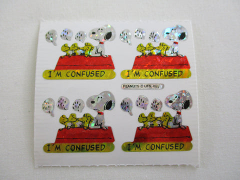 STICKERMAGIC Peanut Snoopy Confused Sticker Sheet / Module - Vintage & Collectible - Scrapbooking Gift