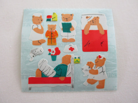 STICKERMAGIC Bear Hospital Doctor Patient Sticker Sheet / Module - Vintage & Collectible - Scrapbooking Gift