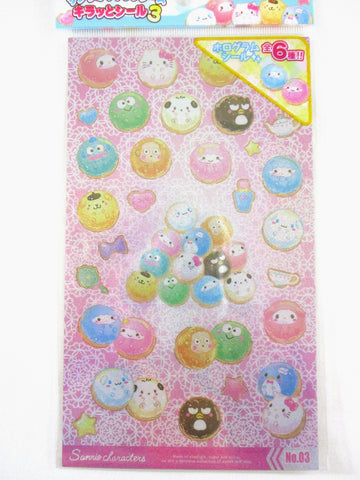 Cute Kawaii Sanrio Characters Pool Pinball Ball Hello Kitty My Melody Hangyodon Keroppi Badtz Pochacco Keroppi Super Glittery Sticker Sheet for Journal Planner Craft Diary Schedule Gift - preowned