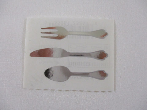 Mrs Grossman Silverware Spoon Fork Knive Sticker Sheet / Module - Vintage & Collectible