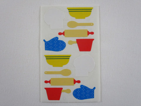 Mrs Grossman Baking Tools Bake Bowl Mitten Kitchen Sticker Sheet / Module - Vintage & Collectible - Stationery Journal Scrapbook Diary Notebook Planner Schedule Gift