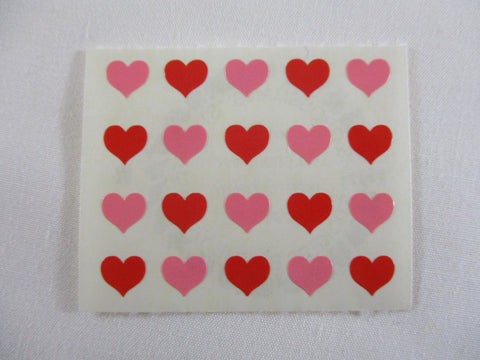 Mrs Grossman Pink Red Hearts Sticker Sheet / Module - Vintage & Collectible - for Scrapbook Journal Planner Diary Notebook Decor Gift