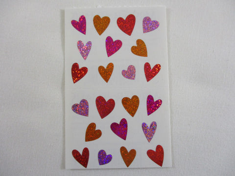 Mrs Grossman Sparkle Tiny Hearts Sticker Sheet / Module - Vintage & Collectible - Stationery Journal Scrapbook Diary Notebook Planner Schedule Gift